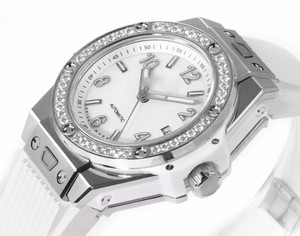 <span class=keywords><strong>Montre</strong></span> <span class=keywords><strong>mécanique</strong></span> automatique de luxe pour hommes et femmes, bracelet en silicone blanc, lunette en strass, acier inoxydable, <span class=keywords><strong>montre</strong></span>-bracelet de sport tendance - Product Image 4
