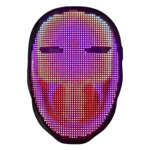 Cosplay e Party App controllati da oltre 100 immagini e immagini personalizzabili e testo in movimento maschera LED integrale ricaricabile