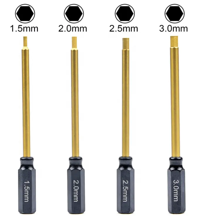 FPVDrone RC Hex Drill Bit Set 1.5 2.0 2.5 3.0mm Hex Wrenches Screwdrivers RC Hobby Tools Kit for RC Helicopter Model