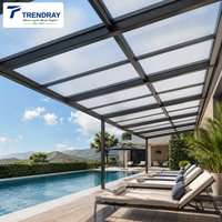 Panneau en polycarbonate alvéolaire à motif étoilé anti-UV avec système de fixation rapide pour projets de pavillons commerciaux extérieurs