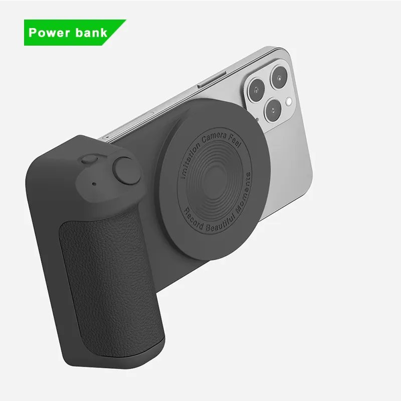 Power Bank Smartphone Selfie Booster Handle Grip Snap Shoot Photo Stabilizer Holder con otturatore Release 1/4 Screw Phone Stand