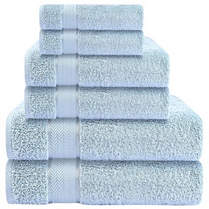 Ensemble de 6 serviettes de bain de luxe CRAFTBERRY, séchage rapide, absorbantes, douces, en tissu pelucheux, motif uni, pour la salle de sport, le <span class=keywords><strong>spa</strong></span>, l'hôtel, la piscine, la douche - Product Image 1