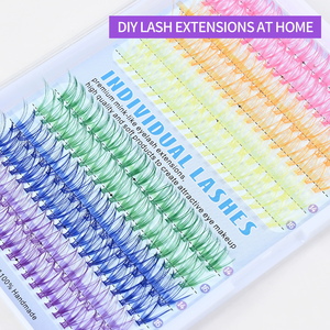 <span class=keywords><strong>Kit</strong></span> d'extension de <span class=keywords><strong>faux</strong></span> <span class=keywords><strong>cils</strong></span> de grappes de <span class=keywords><strong>cils</strong></span> colorés, <span class=keywords><strong>kit</strong></span> de <span class=keywords><strong>faux</strong></span> <span class=keywords><strong>cils</strong></span> colorés DIY pour débutants - Product Image 3