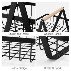 Portable Metal Organizer Rack <b>Kitchen</b> <b>Shelf</b> Storage Baskets and Dish Rack Gift Basket <b>Kitchen</b> Product - Product Image 2