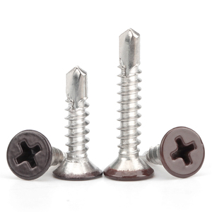 Màu nâu sơn đầu tự khai thác vít st3.5 st3.9 st4.2 st4.8 6 #8 #10 # vít khoan Đầu phẳng màu nâu ASTM 410 thép không gỉ - Product Image 4