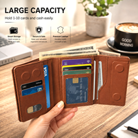 Cartera Inteligente con Sistema Dual de Rastreo Apple Find My y Google Find Hub, Localizador GPS PU, Cartera Magsafe para iPhone y Android