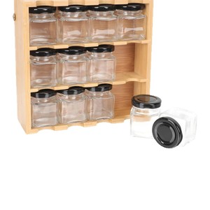 Étagère de rangement pour épices <span class=keywords><strong>en</strong></span> <span class=keywords><strong>bambou</strong></span> pour la cuisine à domicile, multi-niveaux, réglable, minimaliste, moderne, organisateur d'épices pliable, type debout - Product Image 2