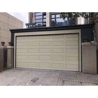 Porte de garage sectionnelle en aluminium imitation bois Prima, porte de garage automatique pour l'extérieur des villas