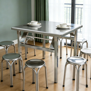 Mesa Plegable Portátil de Acero Inoxidable para Restaurante, Hotel, Cena, Café, Picnic, Camping y Comedor al Aire Libre - Product Image 6