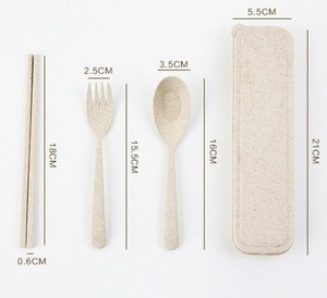 Custom Package Printing Wheat <strong>Cutlery</strong> <strong>Set</strong> <strong>Travel</strong> <strong>with</strong> <strong>case</strong> Tableware <strong>Set</strong> - Product Image 3