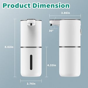 Distributeur de savon mural, 4 niveaux réglables, liquide, mains libres, rechargeable par USB - Product Image 5