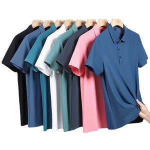 Erkek yaz rahat spor Polo gömlekler nefes çabuk kuru buz ipek kumaş özel Logo orijinal boş kısa Golf Polo gömlekler Polo gömlekler - Product Image 2