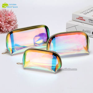 Женская сумка для макияжа, водонепроницаемая прозрачная сумка из ПВХ на молнии, голографическая лазерная прозрачная косметичка для духов и румян - Product Image 6