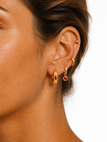 Boucles d'oreilles éventail en émail doré POWELL pour femme, boucles d'oreilles à pétales marbrés, bijoux fantaisie élégants, vintage et charmants pour soirée
