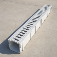 Caniveau de drainage en FRP léger, haute résistance, anti-corrosion, installation facile, en fibre de verre, en forme de U, avec couvercle