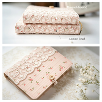 Carnet en tissu dentelle fleurie A5 A6, carnet floral fait main, ligné ou vierge, journal de voyage, cadeau