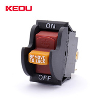 Interrupteur rectangulaire autobloquant KEDU HY7, interrupteur à bascule haut-bas pour scies de table, outils électriques automobiles, 12/20A, à clé, 250V