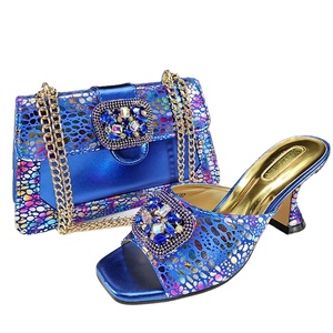 Conjunto de zapatos y bolsos de fiesta de lujo para mujer Conjunto de zapatos y bolsos al por mayor para mujeres africanas Ropa de fiesta Tacones altos - Product Image 4