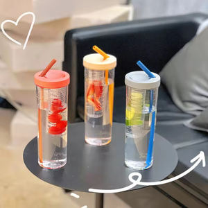 Eco-Friendly PC Water Cup Lemon Filter <b>Straw</b> for Men Women Students Camping Outdoor Dishwasher Safe Boiling Water Applicable - Product Image 2