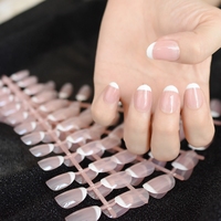 120pcs French Tip Press on Nails Short pré-conçu faux ongles en acrylique naturel Ensemble de faux ongles courts en acrylique