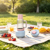 Mixeur personnel en verre pour smoothies, 4 modes, broyeur de glace, fonction pulse, presse-agrumes, mixeur portable avec couvercle de voyage et paille