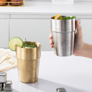 Koreaanse 304 roestvrijstalen dubbelwandige milieuvriendelijke herbruikbare duurzame bierbeker voor feesten, gezin, hotel, restaurant, kantine - Product Image 4