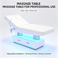 Table de massage esthétique hydraulique de luxe à 3 sections en cuir PU, capacité 200 kg, avec trou facial pour soins du visage
