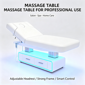 <span class=keywords><strong>Table</strong></span> <span class=keywords><strong>de</strong></span> <span class=keywords><strong>massage</strong></span> esthétique hydraulique <span class=keywords><strong>de</strong></span> luxe à 3 sections en cuir PU, capacité 200 kg, avec trou facial pour soins du visage - Product Image 3