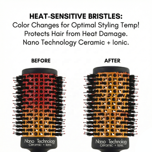 <span class=keywords><strong>Cepillo</strong></span> Redondo Térmico Personalizado que Cambia de Color, <span class=keywords><strong>Cepillo</strong></span> de Cerámica Activado por Calor con Cerdas de Jabalí para Desenredar y Peinar el Cabello - Product Image 5