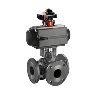 Vente de liquidation B2B COVNA AC220V DN25 Vanne à boisseau sphérique pneumatique ANSI 3 voies en acier inoxydable 304 pour le contrôle de l'air OEM - Product Image 2