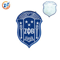 Écusson de broderie personnalisé Zeta Phi Beta Shield Étiquette tissée mince écologique avec il convient aux patchs de vêtements Sacs d'école