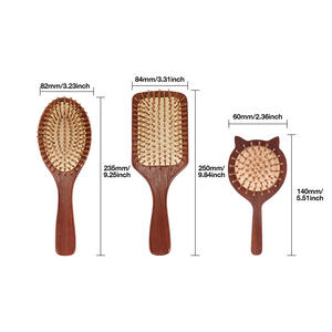 Brosse à cheveux en bambou écologique, avec logo gravé au laser OEM, coussin d'air, démêlante, pour salon et usage domestique - Product Image 2