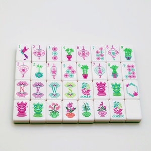 Juego <span class=keywords><strong>de</strong></span> Mahjong Americano Premium con Reverso Esmeralda, Fichas <span class=keywords><strong>de</strong></span> Acrílico para Noches <span class=keywords><strong>de</strong></span> Juego en Familia y para Niños, Ecológico y Duradero - Product Image 3