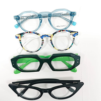 Montura de Gafas Retro de Acetato Grueso, Diseño de Aro Grueso y Audaz, Hecha a Mano, Duradera, para Hombres, Mujeres, Unisex