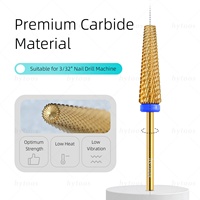 HYTOOS 24mm Super Long 5 en 1 Embouts de ponceuse à ongles en carbure de titane coniques, bidirectionnels, accessoires de ponçage électrique pour manucure