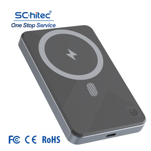 Schitec Slim Design 5000mah Magnetic <strong>Power</strong> <strong>Bank</strong> 15W 20W Safe Material <strong>Aluminium</strong> Alloy Wireless Charging <strong>Power</strong> <strong>Bank</strong>