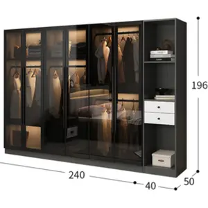 wholesale Factory Direct Supplier Durable Modern Design Closet Glass Door Wardrobe