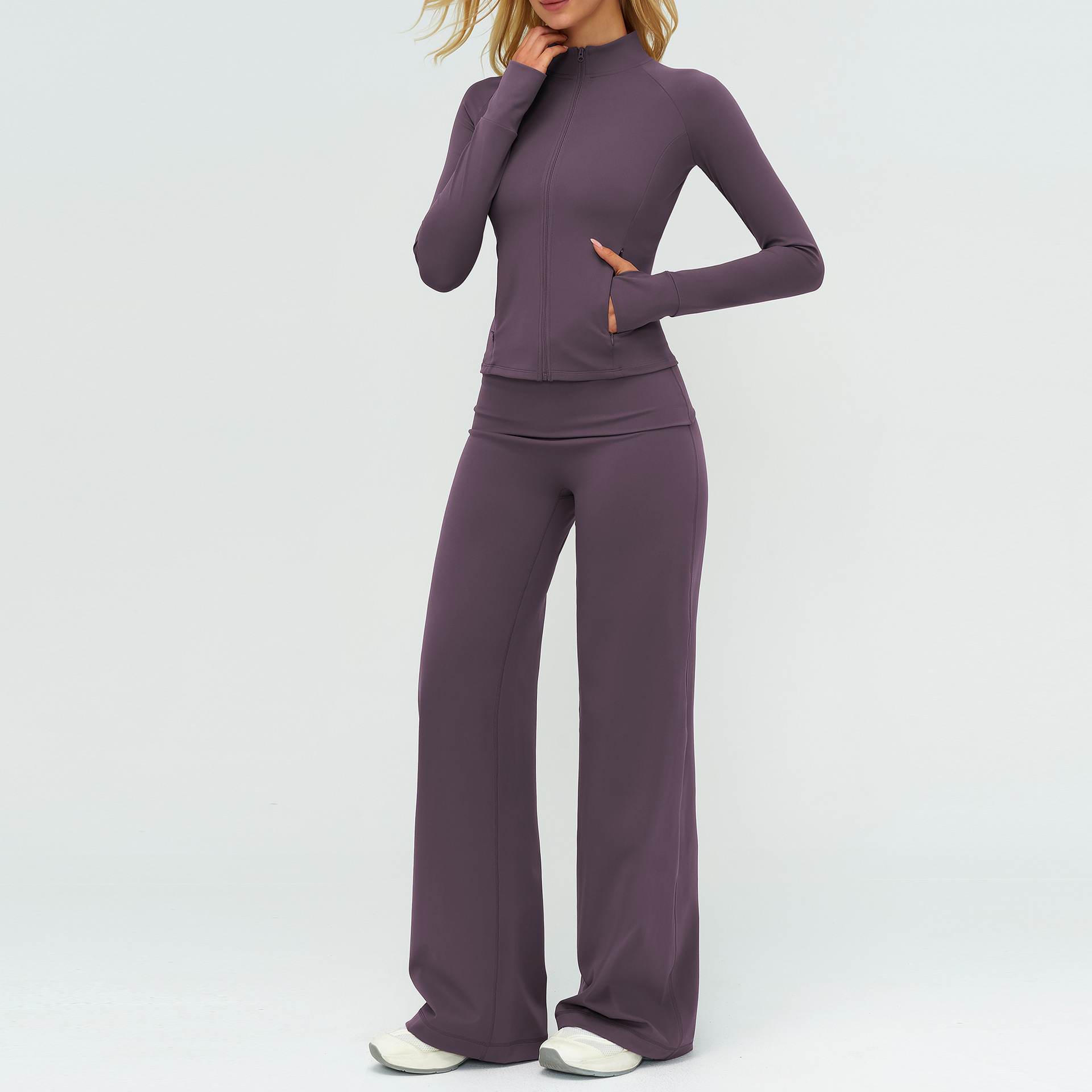 4510-2 coat 5529-2 pants-eggplant purple