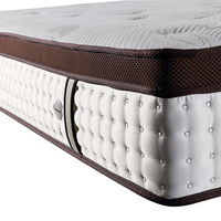 Matelas d'hôtel en gros, matelas hybride à ressorts ensachés de 12 pouces, tissu tricoté, compressé et roulé, ignifuge, qualité hôtelière