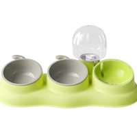 Bol pour chien et chat pliable et portable 2 en 1 avec abreuvoir automatique anti-choc en PP