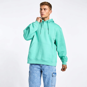 Sudadera con Capucha para Hombre, Personalizable, Lisa, de Felpa de Poliéster/Algodón de Alta Calidad, Corte Regular, Hombros Caídos, Secado Rápido, Transpirable, Color Menta, para Invierno - Product Image 1