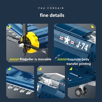 Juego de bloques de construcción de avión Corsair F4U, 767 Uds., Kits de modelo de avión, colección de juguetes, regalos de Navidad y cumpleaños para niños y adultos
