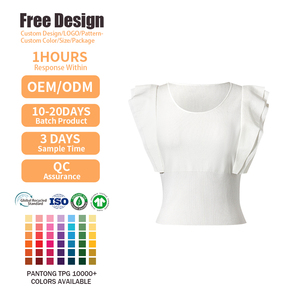 Camisetas personalizadas de verano para mujer, prendas de punto de manga murciélago a la moda, camisetas sin mangas de estilo dulce para niñas - Product Image 3