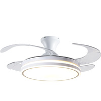 Ventilateur de plafond LED moderne et simple, grand modèle, à fréquence variable, avec lampe invisible, pour chambre à coucher, salon, lustre électrique domestique