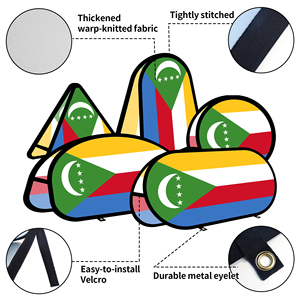 Bannière ovale Comores en tissu tricoté warp-knit pour la promotion publicitaire en extérieur, tente extérieure - Product Image 3