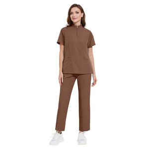 Conjuntos de Uniformes Médicos de Marca Privada para Enfermería de Verano Casual con Cuello Alto para <span class=keywords><strong>Hospital</strong></span> Quirúrgico y Salón de Belleza - Product Image 5
