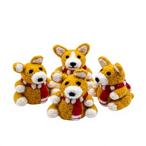 Handmade Knitted Corgi Christmas Decoration Small <b>Animal</b> Shape Indoor Wall Hanging Ornament Traditional Eco-Friendly Certified - Product Image 1