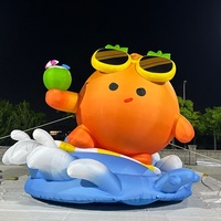 Modèle de fille de dessin animé gonflable personnalisé de 3,5 m / 11,48 pi, jouet en peluche gonflable, mascotte publicitaire gonflable imperméable