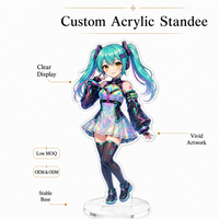 Standee Akrilik Anime Cetak UV Custom dengan Relief Embos, Slot Tunggal, untuk Ilustrator