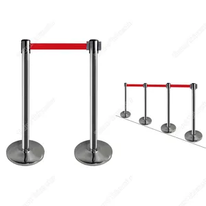 Traust Car Show Marine Crowd Control Gold Silver Post Pole Retractable Red Carpet Ropes Belt Sign Stand Barrier Stanchion